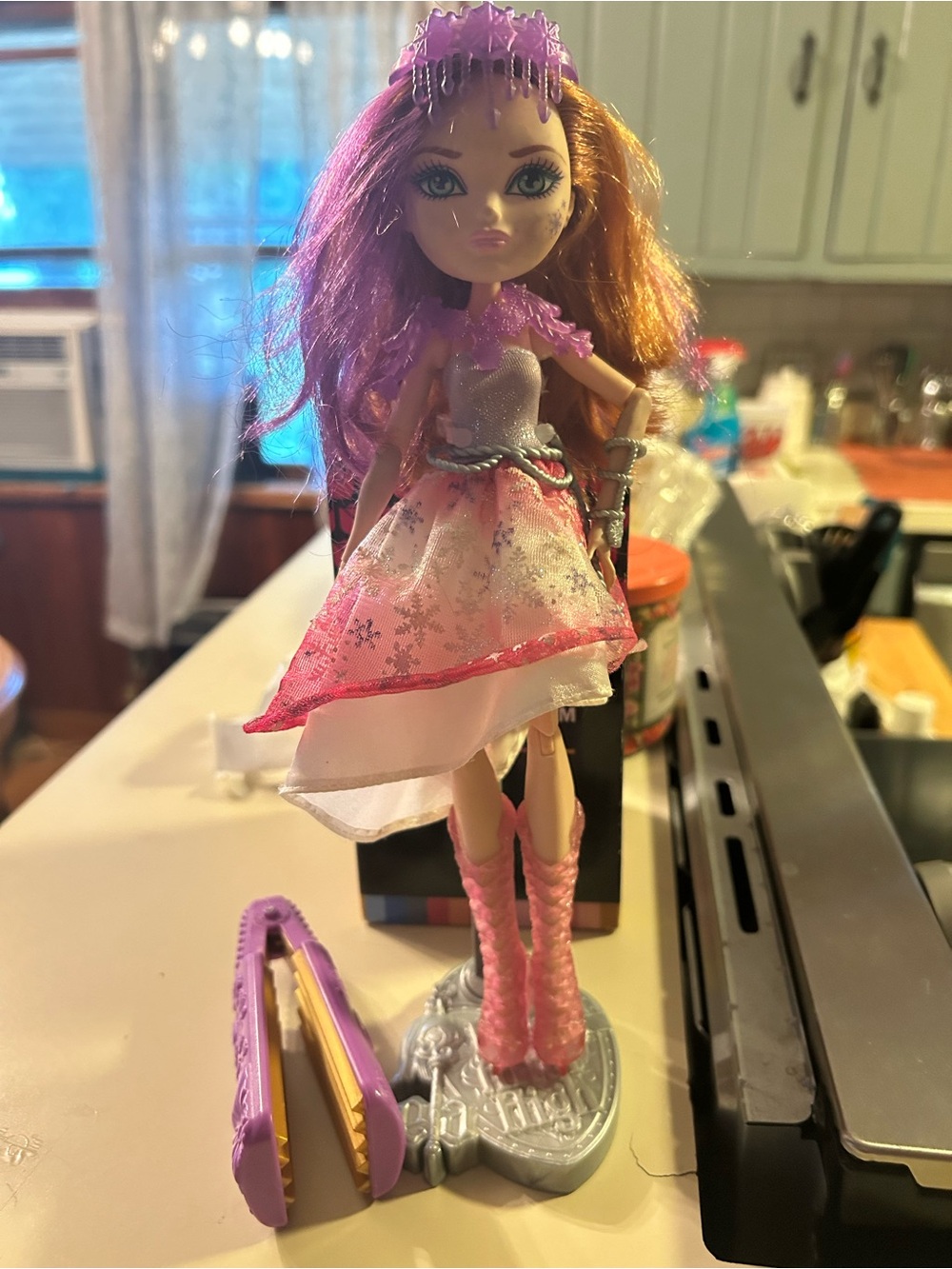 Mattel Doll with Purple and Pink Hair and Pink Outfit